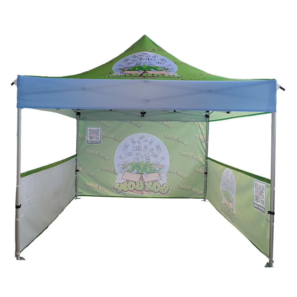Professional display hardware Gazebo Combo 3 x 3m, UV Print, Aluminium, Complete, 1x 3m Full Wall, 2x 3m Half Wall with Support Arm