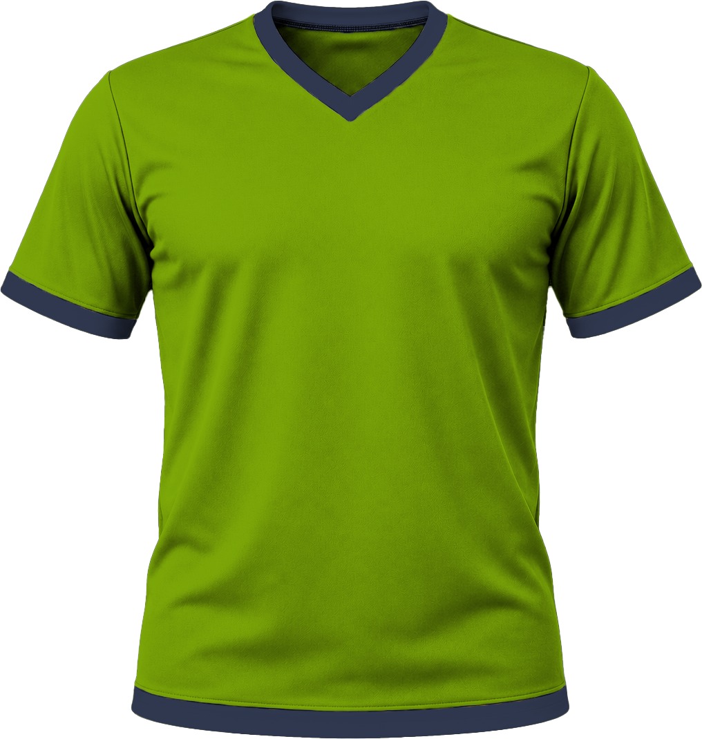 Ringer Kiddies V-Neck T-shirt, Fitted Short Sleeve, Birdseye