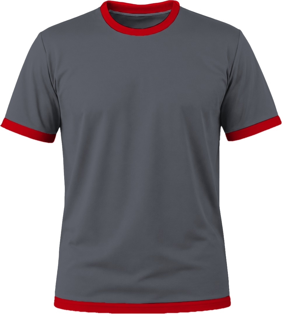Ringer Kiddies Crew Neck T-shirt, Fitted Short Sleeve, Birdseye